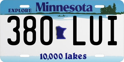 MN license plate 380LUI