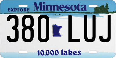 MN license plate 380LUJ