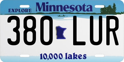 MN license plate 380LUR