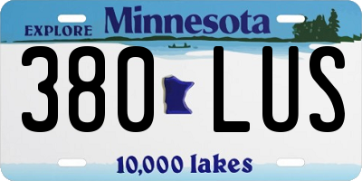 MN license plate 380LUS
