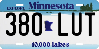 MN license plate 380LUT