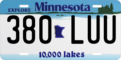 MN license plate 380LUU