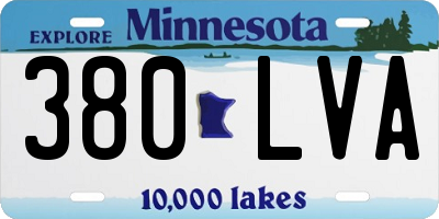 MN license plate 380LVA