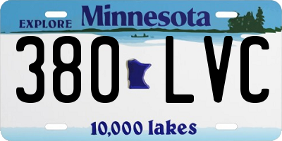 MN license plate 380LVC