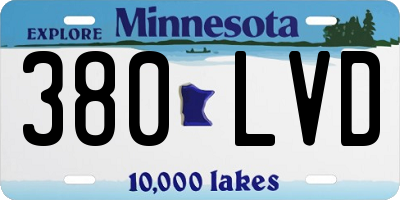 MN license plate 380LVD