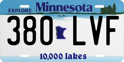 MN license plate 380LVF