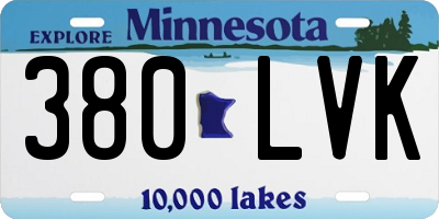 MN license plate 380LVK