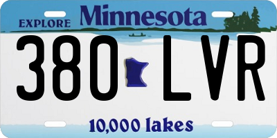 MN license plate 380LVR