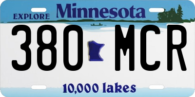 MN license plate 380MCR