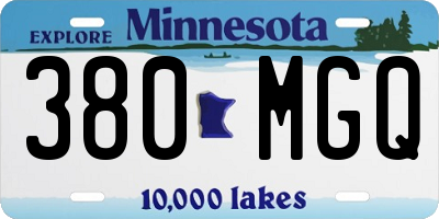 MN license plate 380MGQ