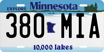MN license plate 380MIA