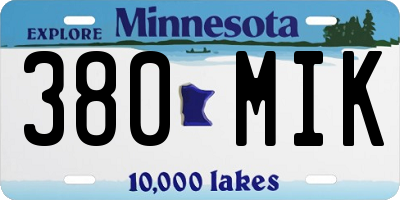 MN license plate 380MIK