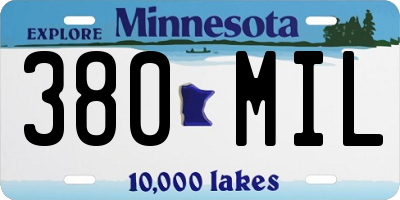 MN license plate 380MIL