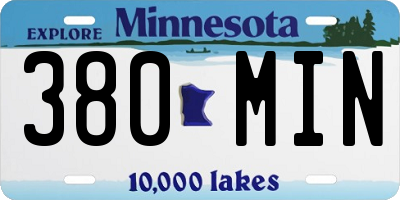 MN license plate 380MIN