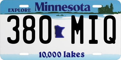 MN license plate 380MIQ