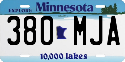 MN license plate 380MJA