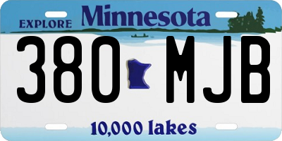 MN license plate 380MJB