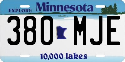 MN license plate 380MJE