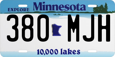 MN license plate 380MJH