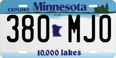 MN license plate 380MJO