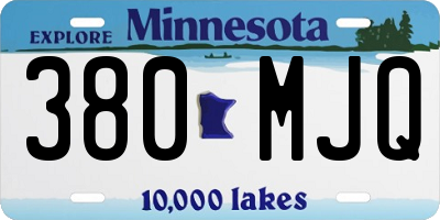 MN license plate 380MJQ