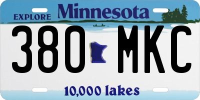 MN license plate 380MKC