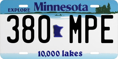 MN license plate 380MPE