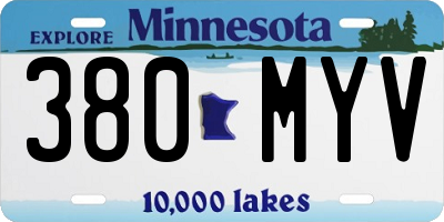MN license plate 380MYV