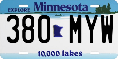 MN license plate 380MYW