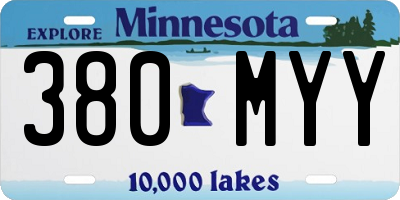 MN license plate 380MYY