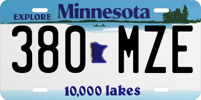 MN license plate 380MZE