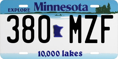 MN license plate 380MZF