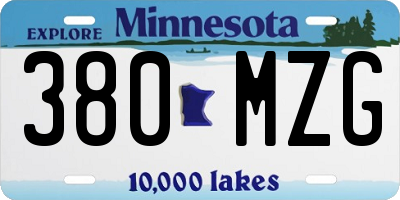 MN license plate 380MZG