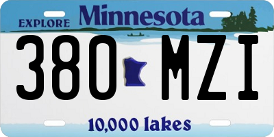 MN license plate 380MZI