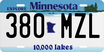 MN license plate 380MZL