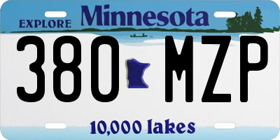 MN license plate 380MZP