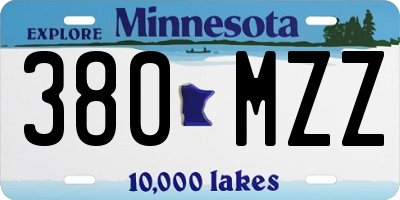 MN license plate 380MZZ