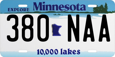 MN license plate 380NAA