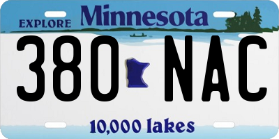 MN license plate 380NAC