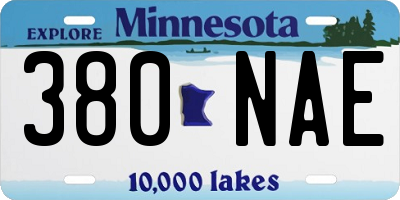 MN license plate 380NAE
