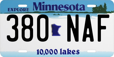 MN license plate 380NAF