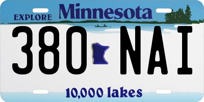 MN license plate 380NAI