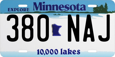 MN license plate 380NAJ