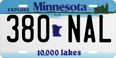 MN license plate 380NAL