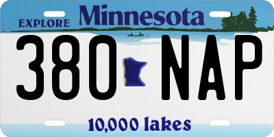 MN license plate 380NAP