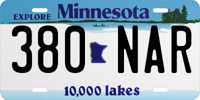 MN license plate 380NAR