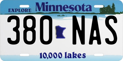 MN license plate 380NAS