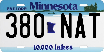 MN license plate 380NAT