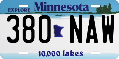 MN license plate 380NAW