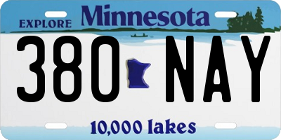 MN license plate 380NAY